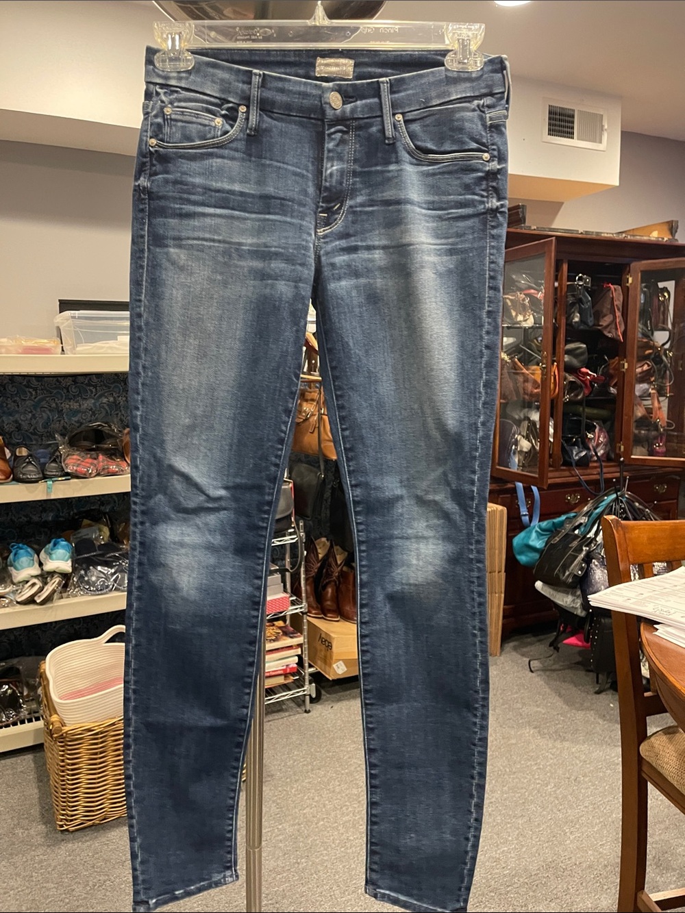 MOTHER The Looker Skinny Denim Jeans Size 28 China Blossom Wash Blue Low Rise